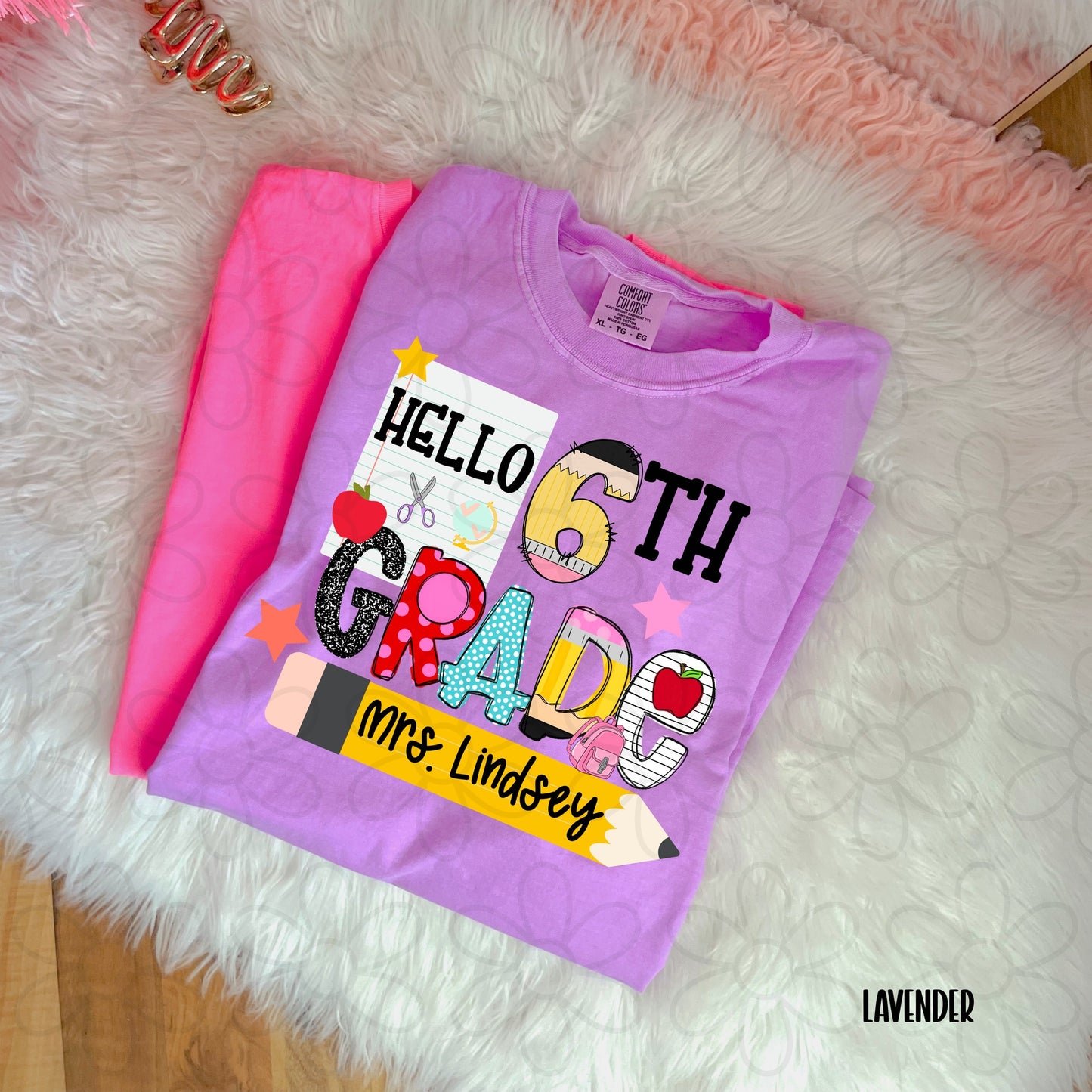 Hello Grade Custom Name Completed Tee