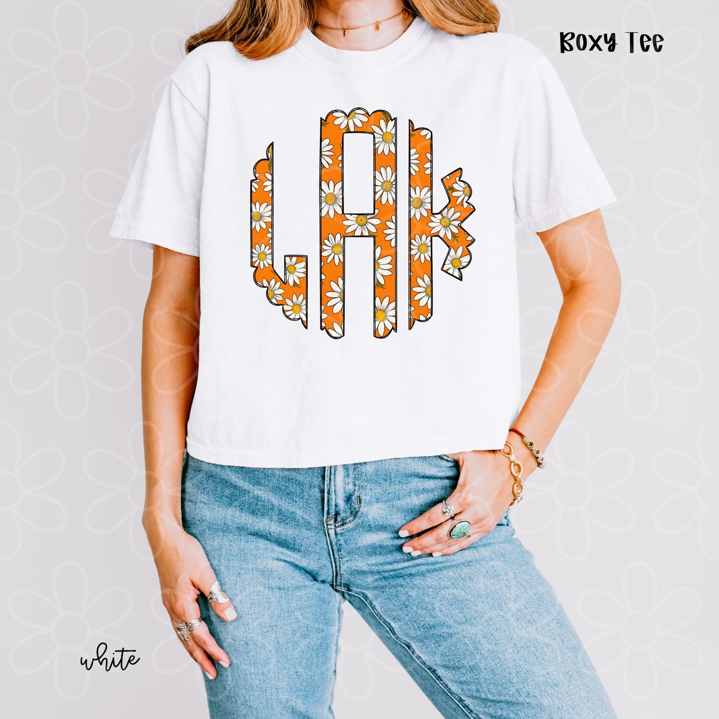 Daisy Monogram Kids Completed Tee