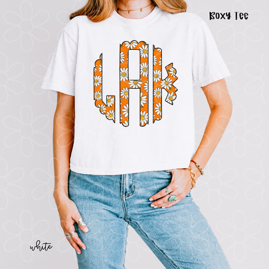 Daisy Monogram Kids Completed Tee