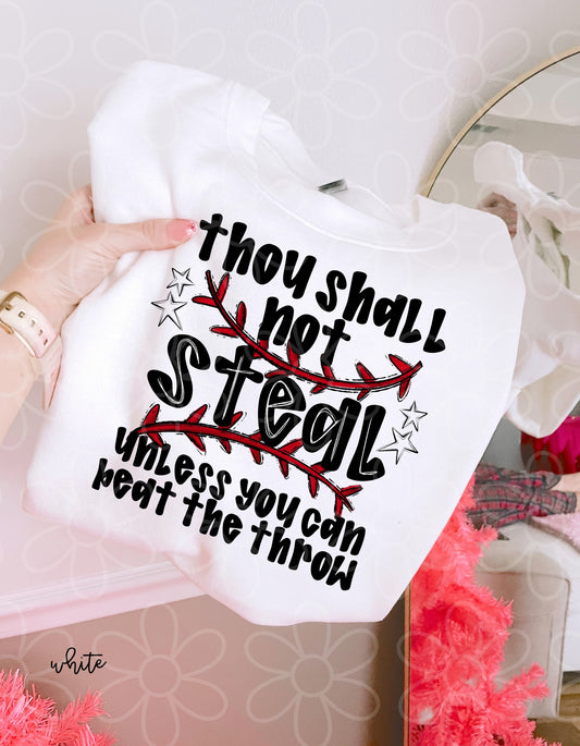 Baseball Thou Shall Not Steal Kids Completed Tee