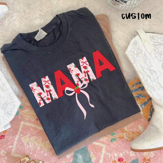 Custom Strawberry Bow Name DTF Transfer