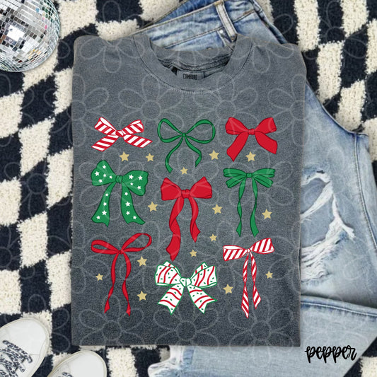 Christmas Bows Completed Tee