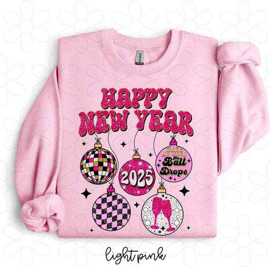 Happy New Year Ornament Completed Tee