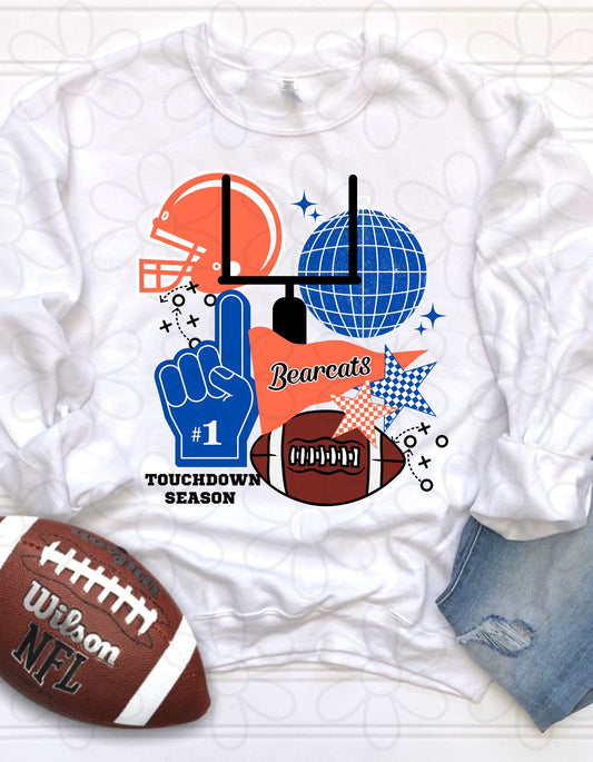 Custom Team & Color Football Touchdown Season  DTF Transfer