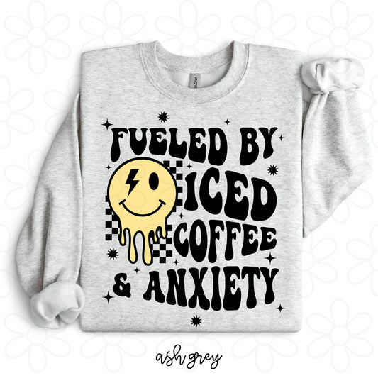 Fueled By Iced Coffee & Anxiety Completed Tee
