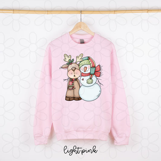 Reindeer and Snowman Kids Completed Tee