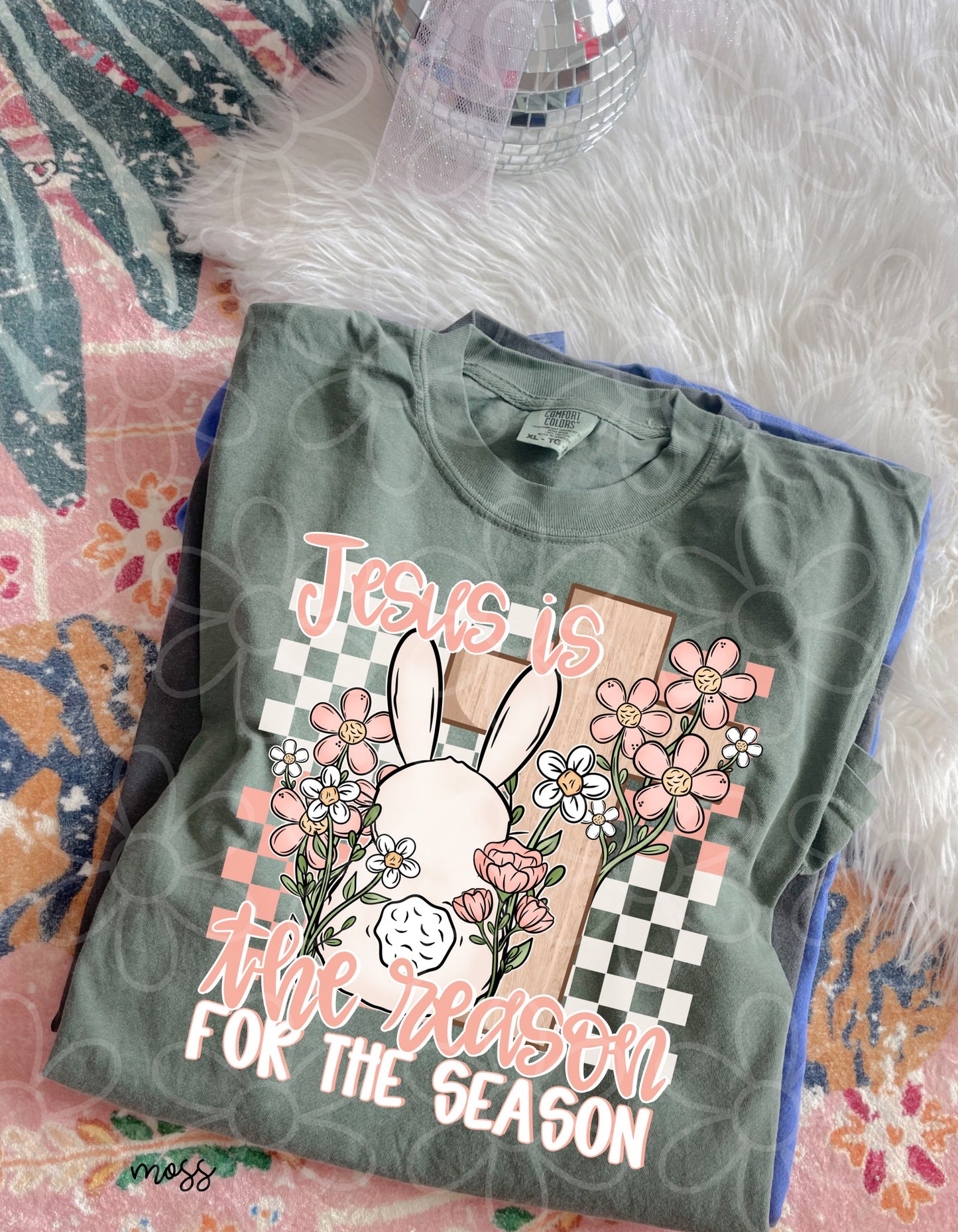 Retro Jesus Is The Reason For The Season Completed Tee