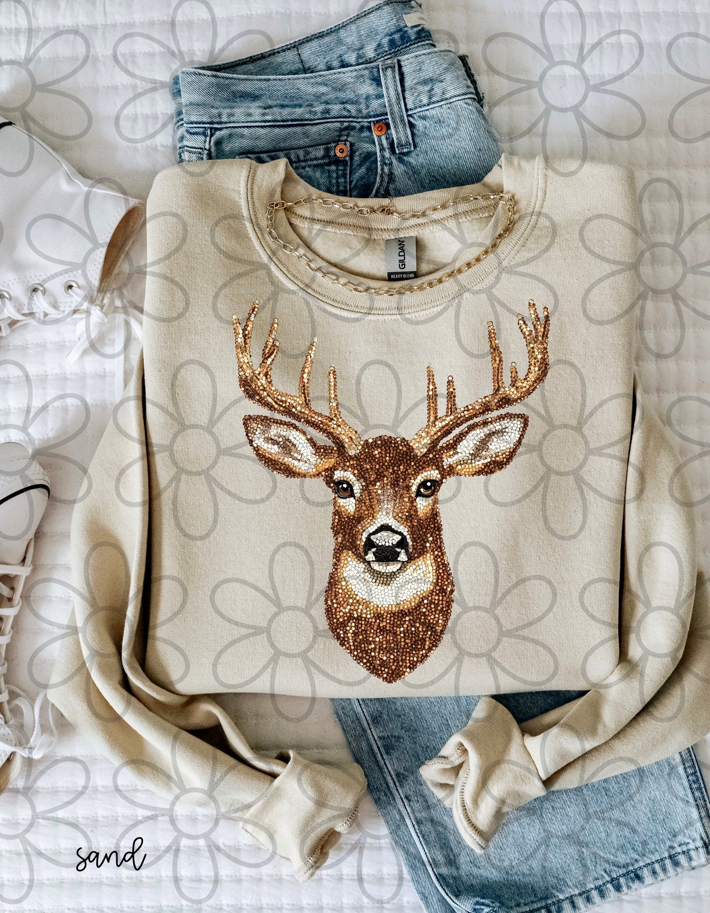 Faux Rhinestone Deer DTF Transfer