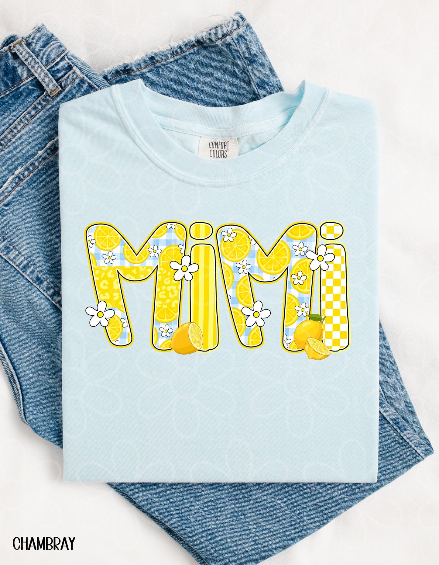 Lemon Gingham Names - Multiple Options No Customs DTF Transfer
