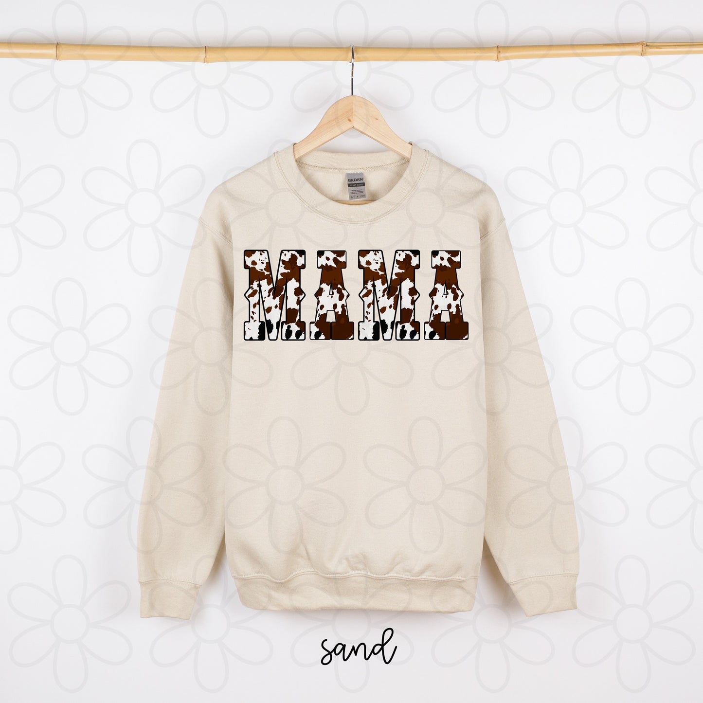 Brown Cow Print Mama Completed Tee