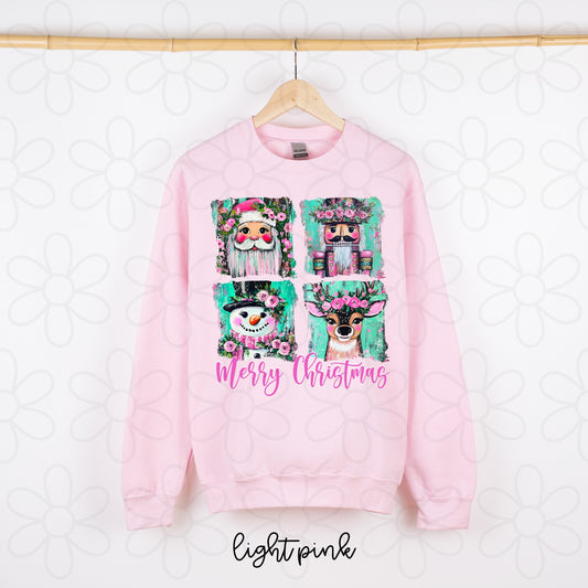 Merry Christmas Vintage Preppy Coquette DTF Transfer