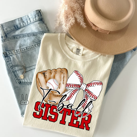 Custom Coquette T-Ball Name Kids Completed Tee