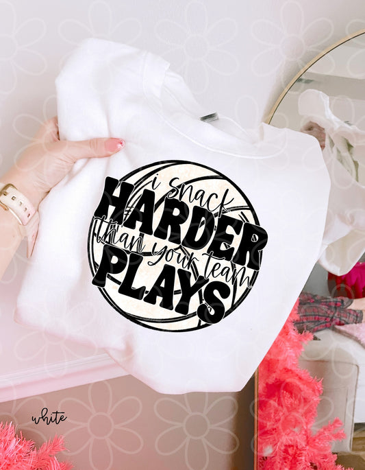 Volleyball I Snack Harder Than Your Team Plays Kids Completed Tee