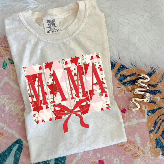 Strawberry Patchwork Mama DTF Transfer