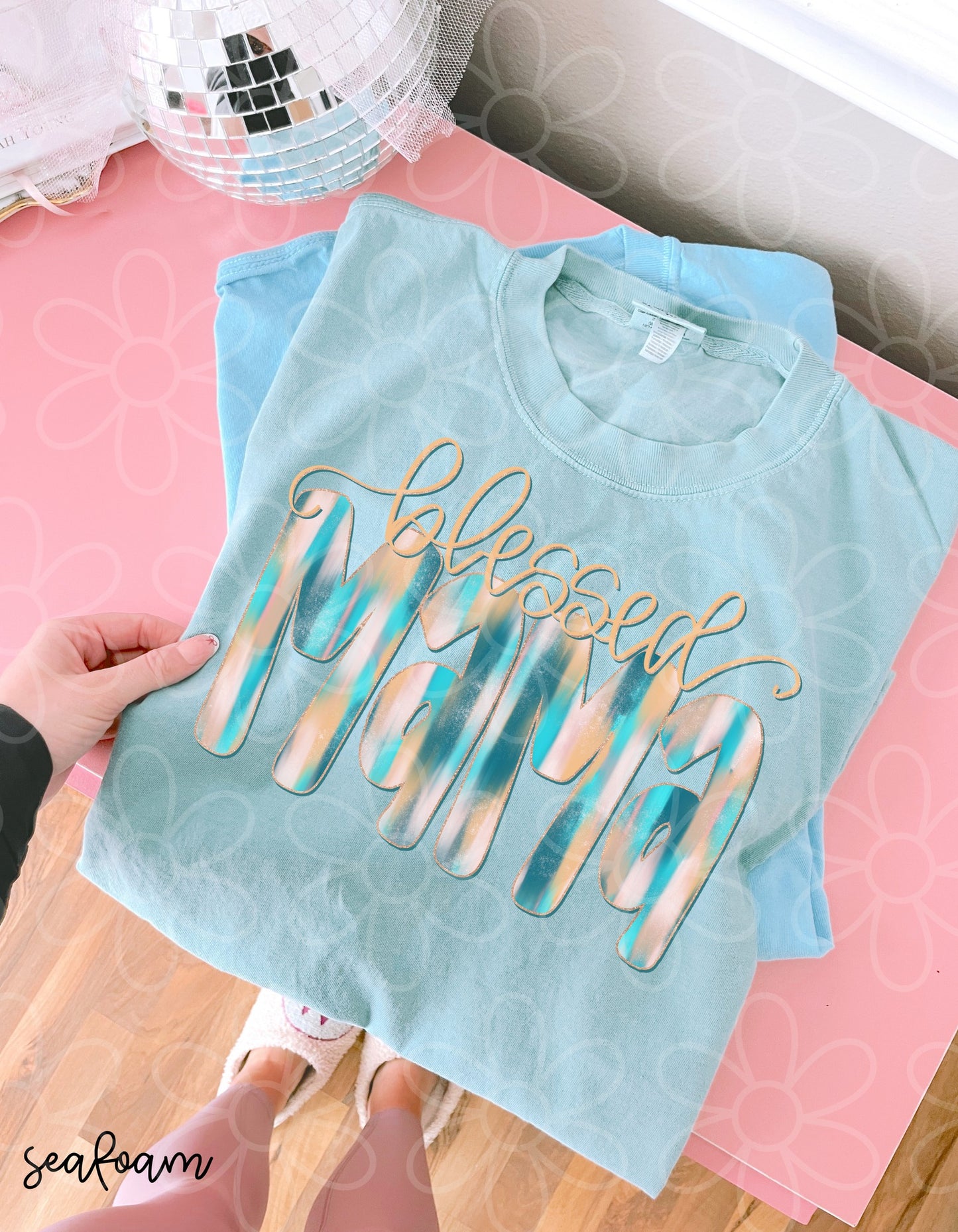 Pearl Blessed  Mama Completed Tee