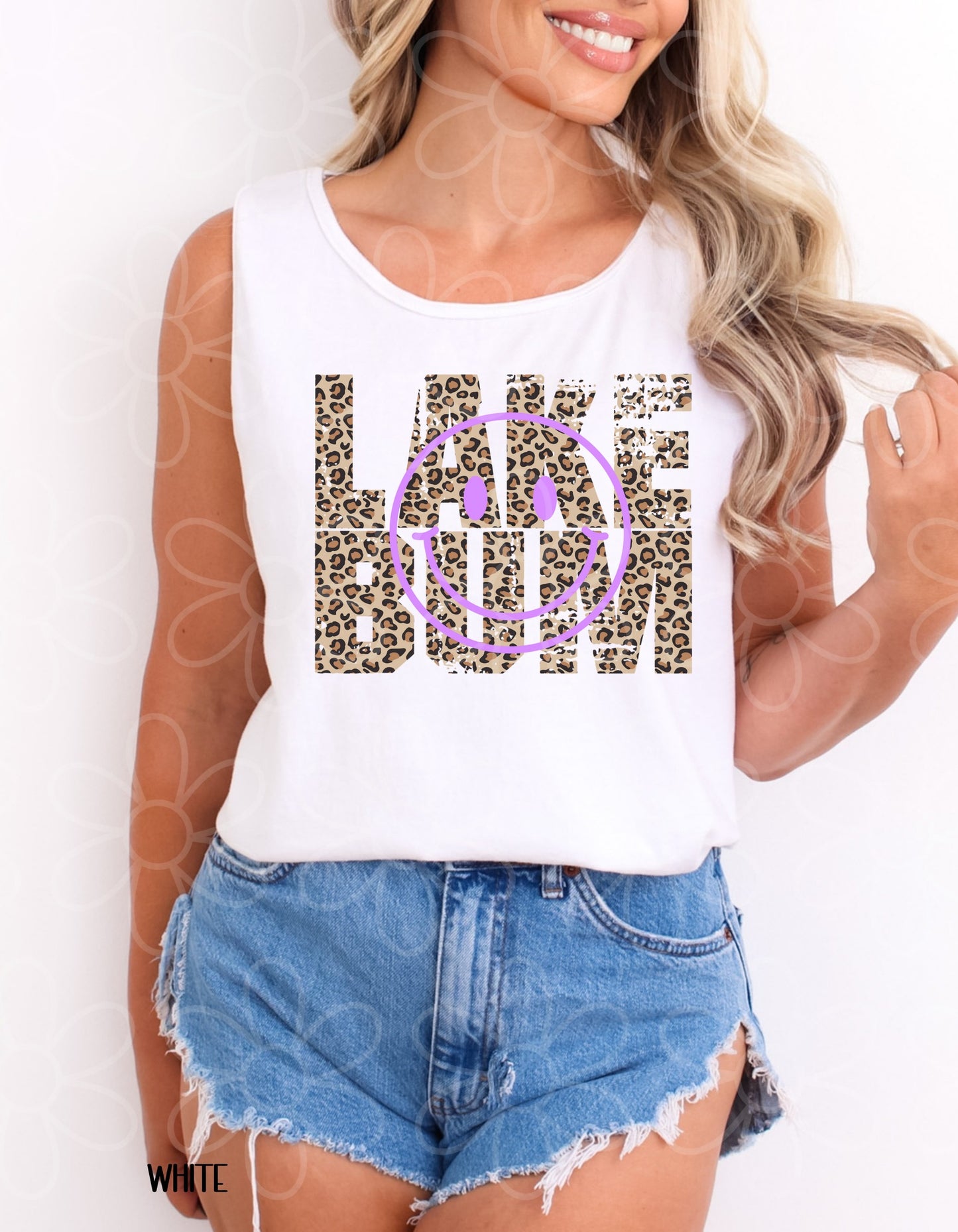 Leopard Lake Bum Purple Smiley DTF Transfer