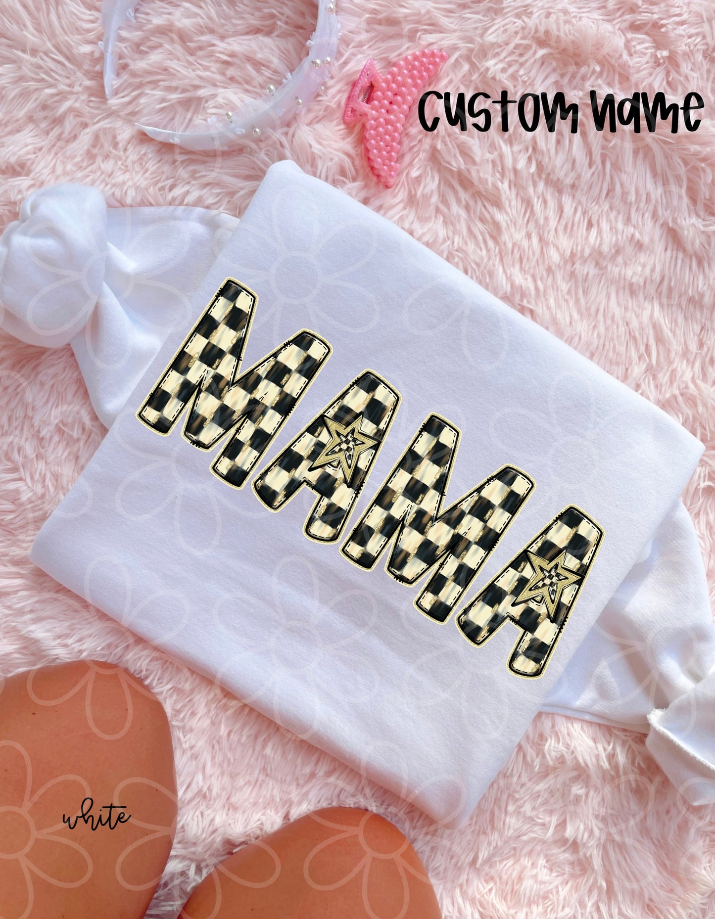 Custom Checkered Star Name Completed Tee