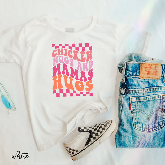 Pink Chicken Nugs and Mama Hugs Kids Completed Tee