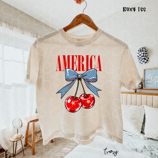 America Star Cherries  DTF Transfer