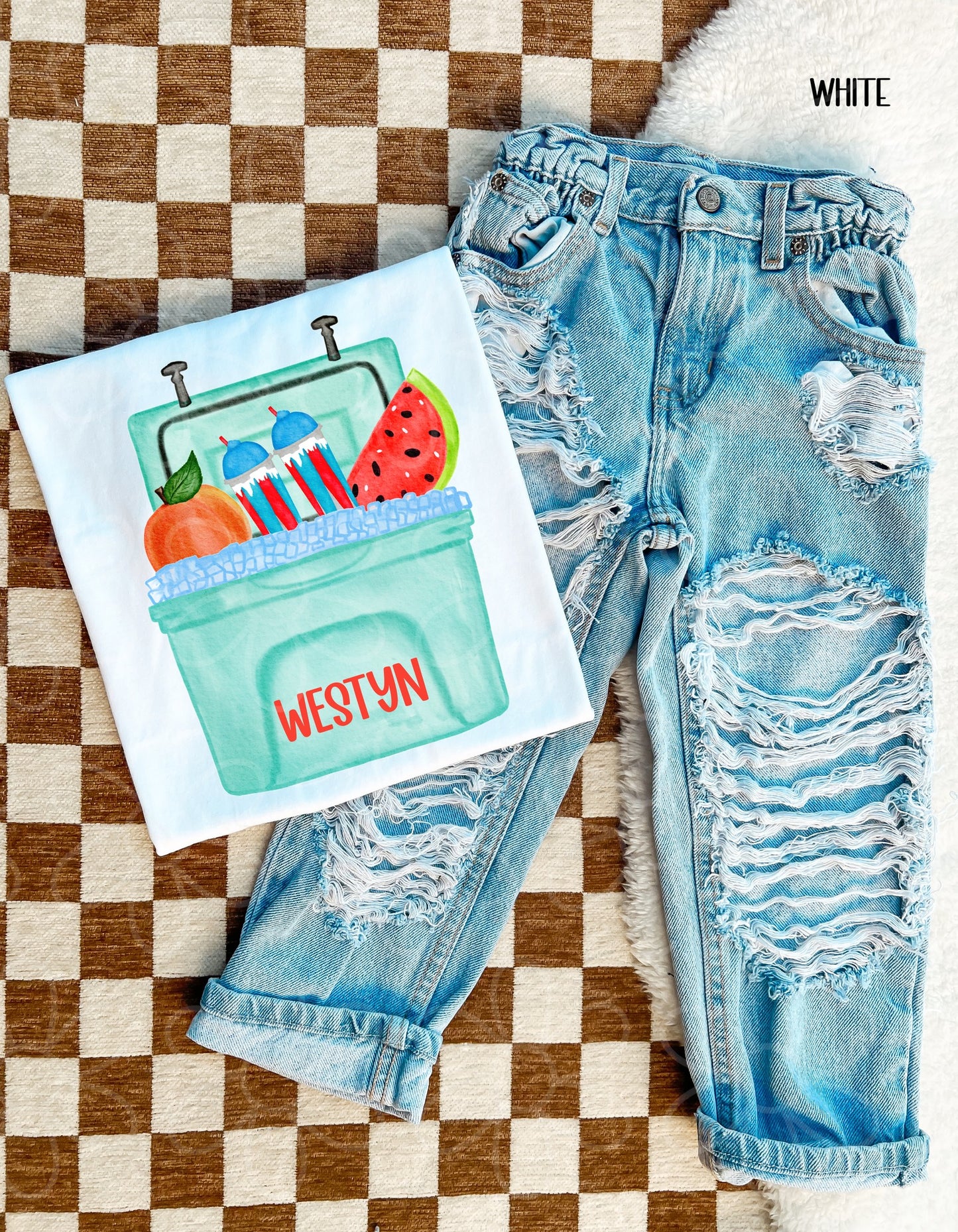 Boy Custom Name Summer Cooler Kids Completed Tee