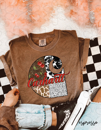 Leopard Cherry Cow Carhartt Completed Tee