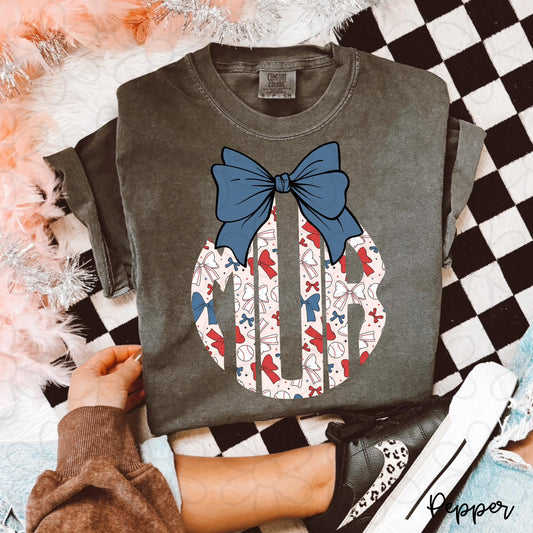 Baseball Coquette Monogram DTF Transfer