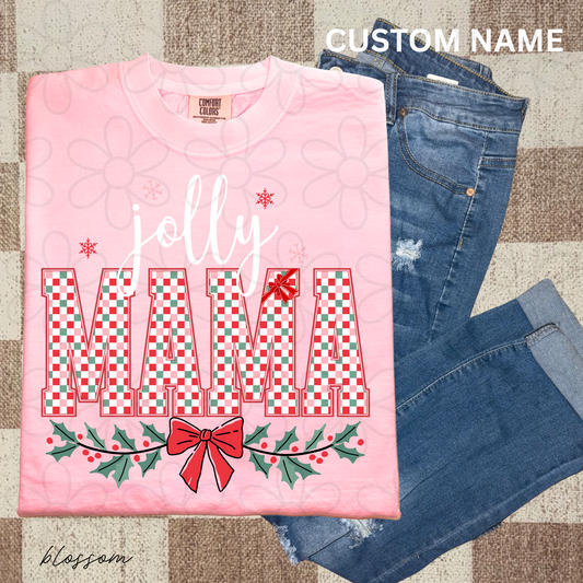 Jolly Christmas Custom Name Kids Completed Tee