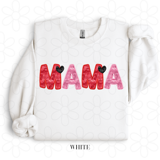 Pink & Red MaMa Hearts Completed Tee