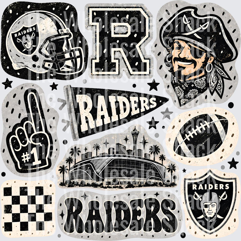 Colorful Raiders DTF Transfers