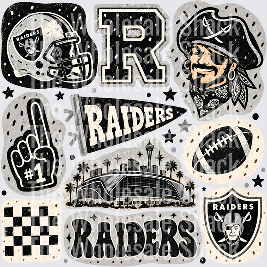 Colorful Raiders DTF Transfers