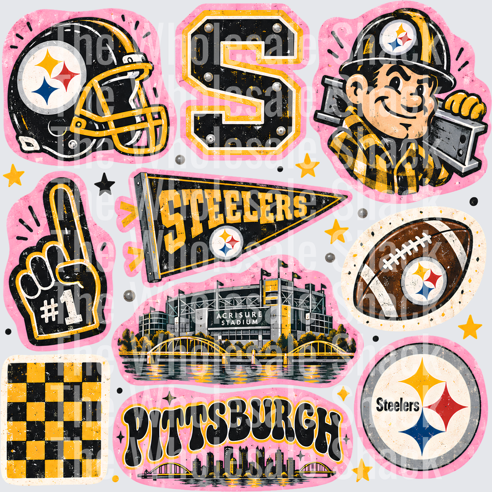 Colorful Steelers DTF Transfers