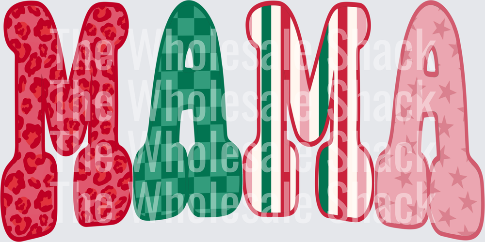 Mama Christmas Leopard DTF Transfers