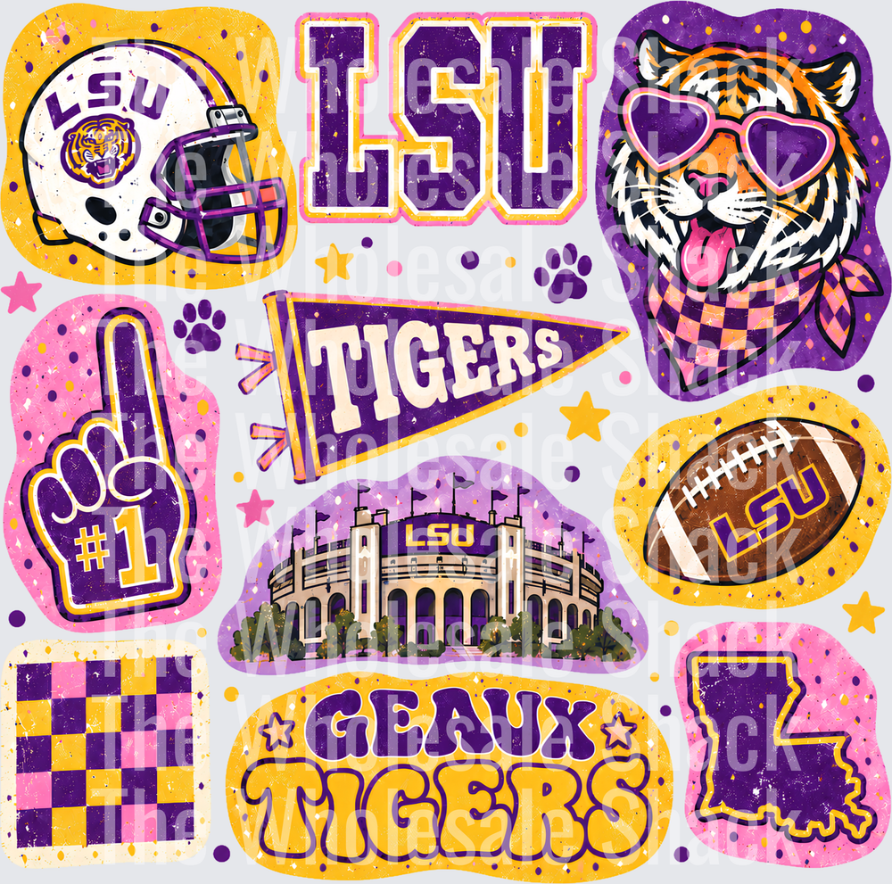 Colorful Tigers  DTF Transfers
