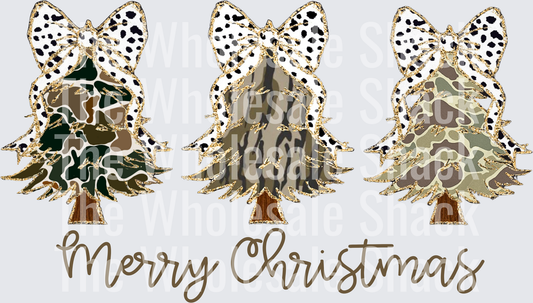 Camo Merry Christmas DTF Transfers