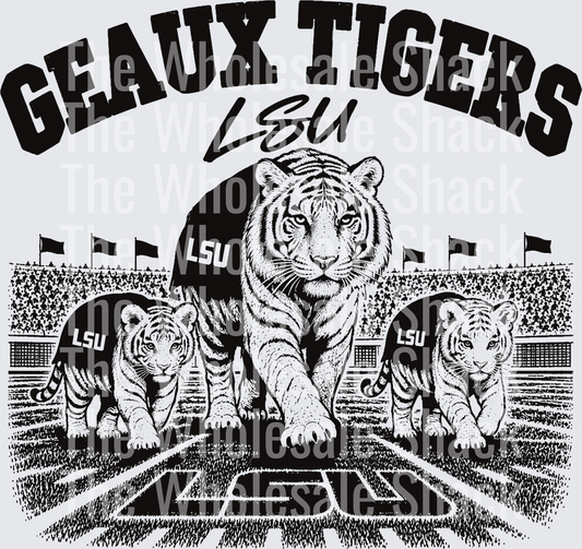 Black and white Tigers DTF Transfers
