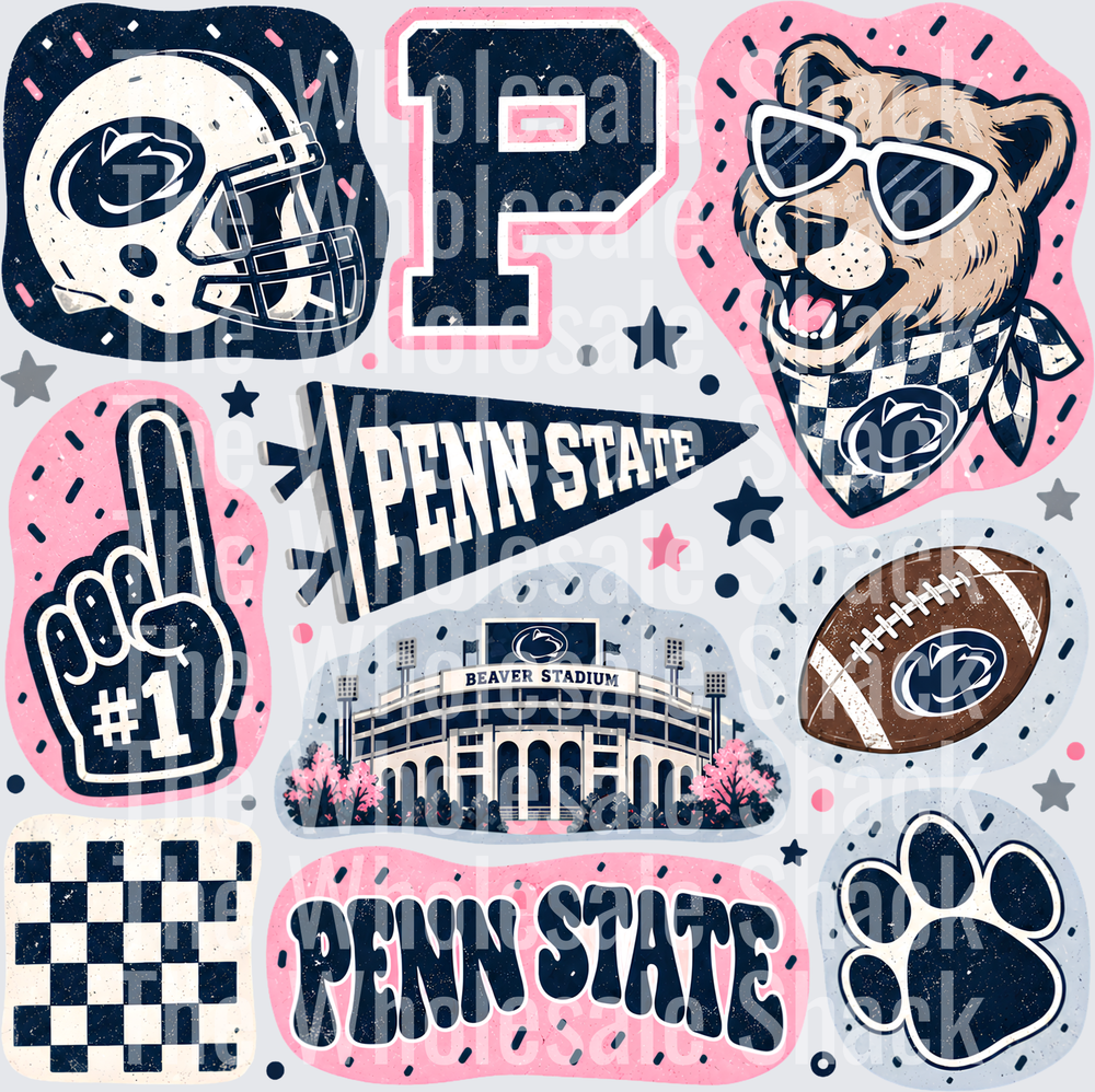 Colorful Penn State DTF Transfers