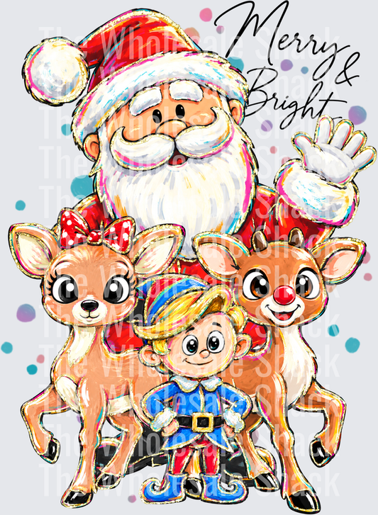 Merry & bright DTF Transfer
