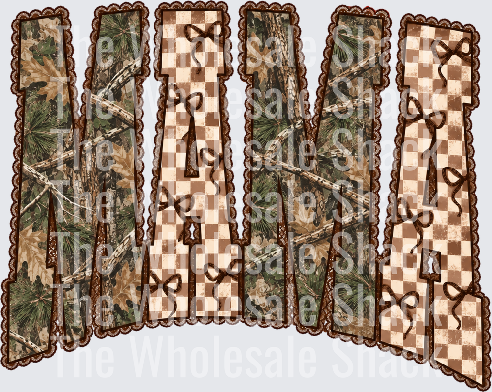 Camo Checkered Mama DTF Transfers