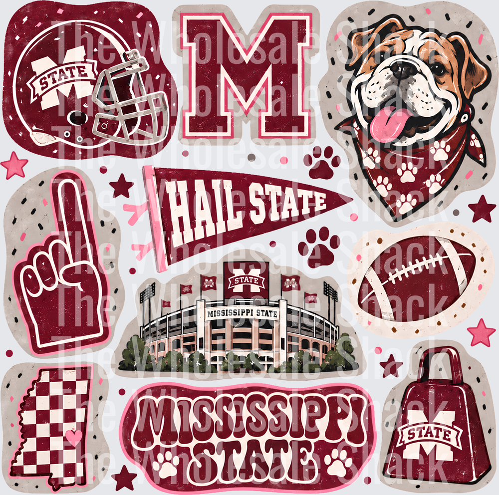 Colorful MS State DTF Transfers