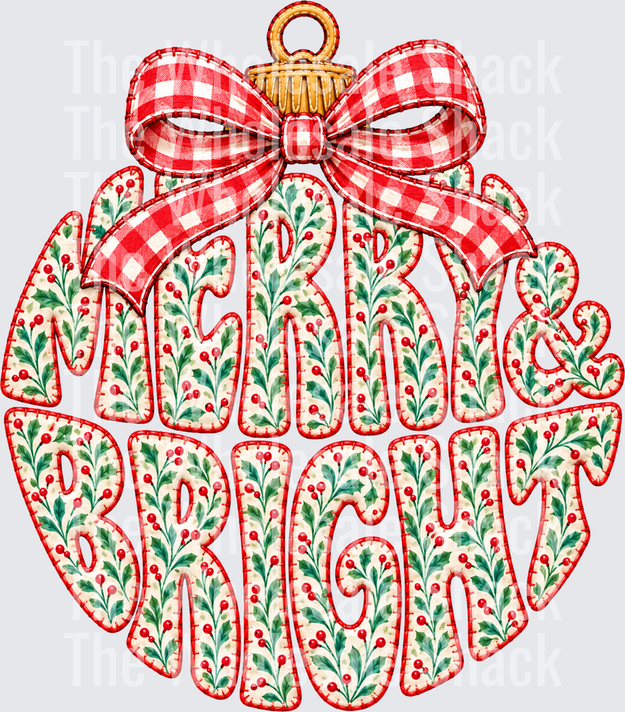 Merry and Bright DTF Transfer