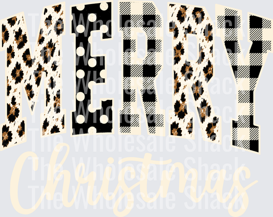 Leopard Dot Merry Christmas DTF Transfers