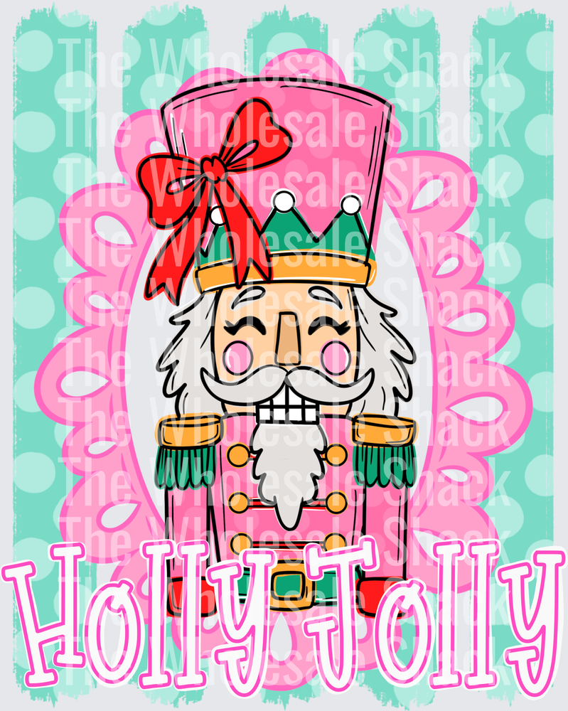 Holly Jolly nutcracker green