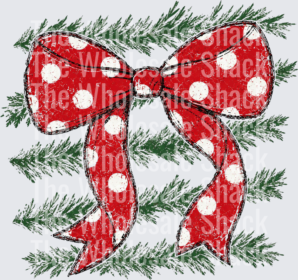 Polka Dot Coquette Christmas Bow