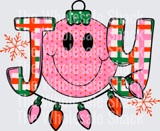Joy smiley ornament DTF Transfers
