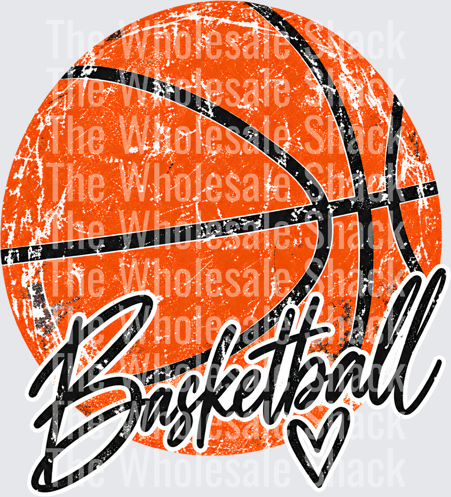 Basketball Heart DTF Transfers