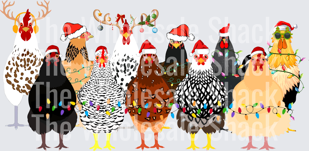 Christmas Chickens DTF Transfers