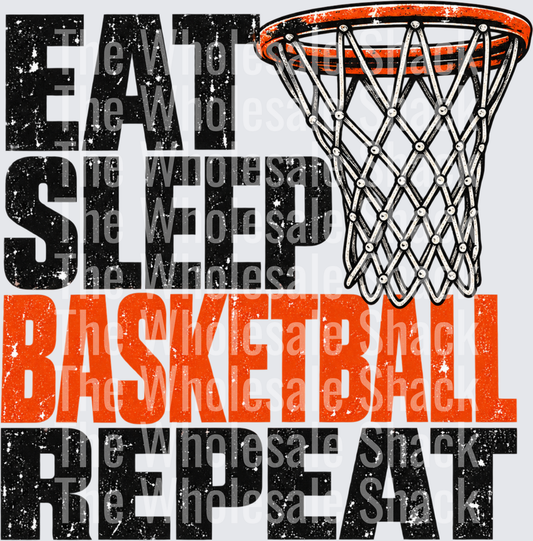 Eat Sleep Basketball Repeat DTF Transfers