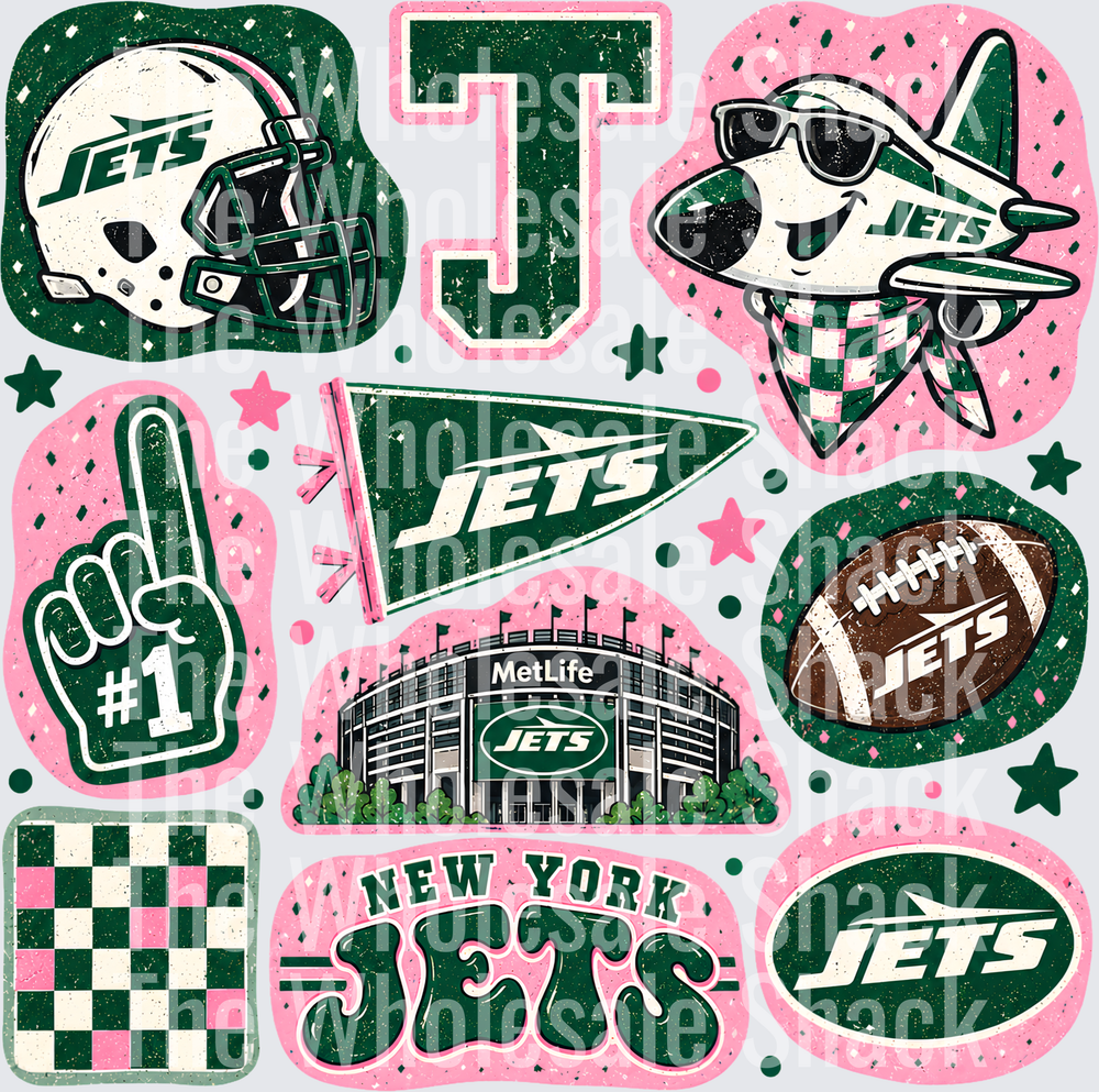 Colorful Jets DTF Transfers
