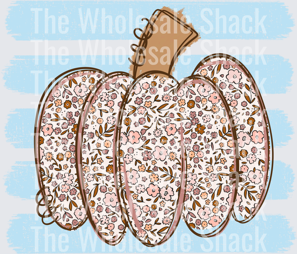 Floral Pumpkin - Blue