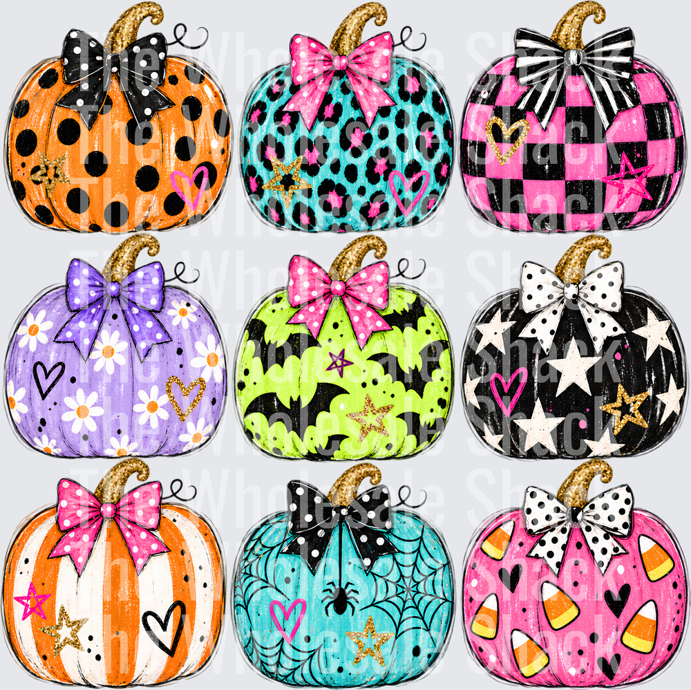 Colorful-Pumpkins DTF Transfer